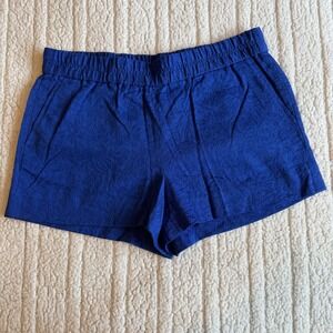J. Crew Women's 3" Floral Jacquard Boardwalk Pull On Short Royal Blue Size 8 New